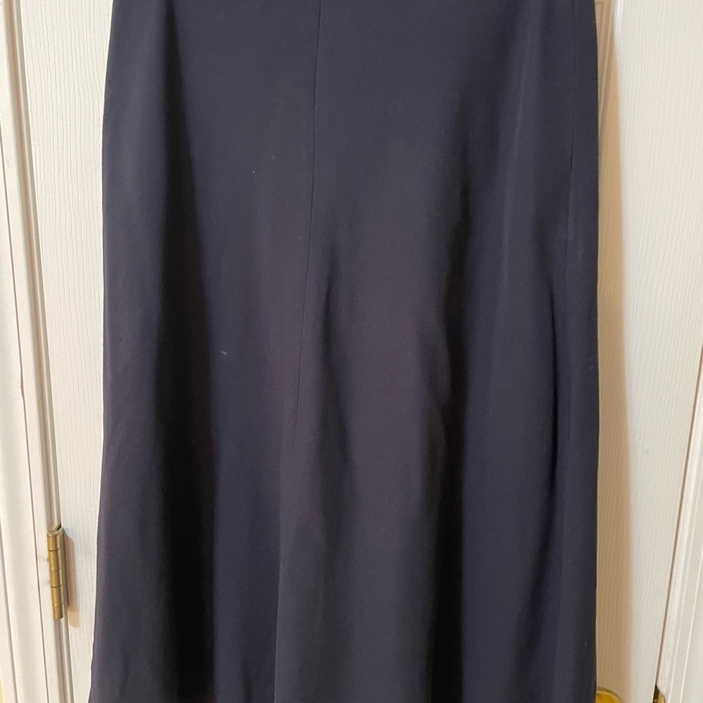Peter Nygard Black Pure New Wool A-Line Midi Skirt Size 10 🖤 Classic